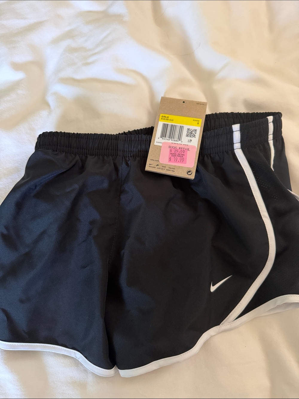 NWT Nike Black Shorts with White Piping